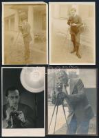 cca 1920 és 1950 között készült felvételek a Foto Homo Sapiens fajról, azaz a fényképező emberekről, 4 db vintage fotó, 12x9 cm