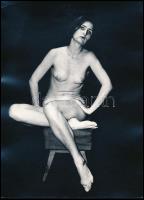 cca 1974 Csili-csalafintaságok, szolidan erotikus felvételek, 4 db vintage fotó, 17,5x7,5 cm és 24x1...