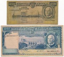 Angola 1962. 20E + 1970. 1000E T:III,III- Angola 1962. 20 Escudos + 1970. 1000 Escudos C:F,VG