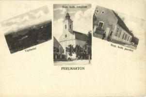 1925 Peremarton (Berhida), tájrészlet, Római katolikus templom és parókia