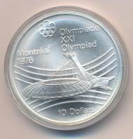Kanada 1976. 10$ Ag Montreali olimpia - Olimpiai Stadion T:1 Canada 1976. 10 Dollars Ag Montreal Olympic Games - Olympic Stadium C:UNC