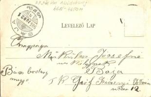 1905 Örkény, Fő és Kossuth Lajos utca, gémes kút, Vendéglő. Langfelder Ferenc kiadása (Rb)