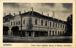 1943 Kőszeg, Arany Strucc szálloda és étterem, Hangya Szövetkezet üzlete és saját kiadása