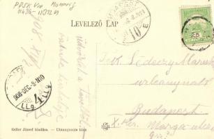 1908 Monor, Községháza, Kossuth szobor, szekerek hordókkal. Keller József kiadása