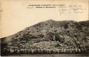 1920 Campagne dOrient 1914-16, Messe en Macédoine / WWI French military, Eastern campaign, mass in Macedonia