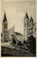 1930 Veszprém, Vár, Szentháromság tér a Székesegyházzal és a Ferenc rendiek templomával (EK)