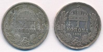 1893KB-1894KB 1K Ag "Ferenc József" (2x) T:2- ph., patina
Adamo K5