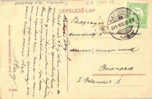 1911 Kaposvár, Pénzügyigazgatóság, Húscsarnok, Hagelman Károly üzlete, rendőr (kis szakadás / small ...