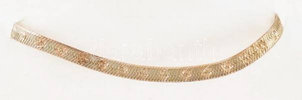 Ezüst(Ag) csillagmintás, lapos kígyó karkötő, h: 19,5 cm, nettó: 4,1 g