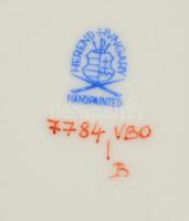 2 Herendi tálka: Virág mintás. 12 cm, Viktória mintás. 11 cm. kézzel festett, jelzett, hibátlanok