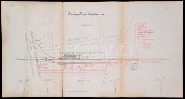 cca 1890 Kecskemét-Fülöpszállási helyi érdekű vasút Rávágy állomás kibővítési terve. 63x34 cm