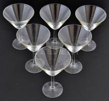 6 db talpas pohár, hibátlan, m:13,5 cm