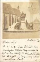 1903 Kolozsvár, Cluj; Mátyás király szobor / Mathias Rex statue, King Matthias. photo (fl)