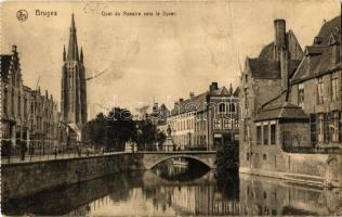 1915 Bruges, Brugge; Quai du Rosaire vers le Dyver / quay, river (fa)