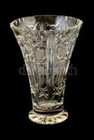 Csiszolt ólomkristály váza, jelzés nélkül, hibátlan, m: 21 cm