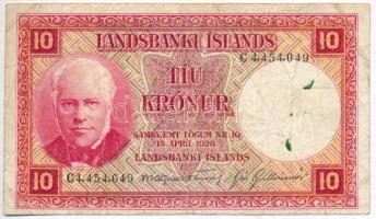 Izland 1928. 10K T:III Iceland 1928. 10 Kronur C:F