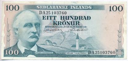 Izland 1961. 100K T:III Iceland 1961. 100 Kronur C:F
