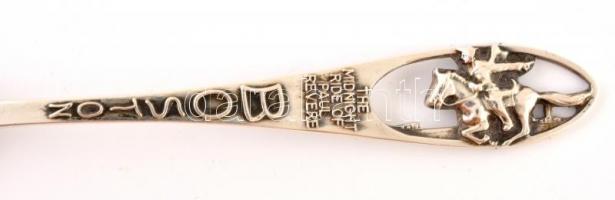 Ezüst(Ag) lova nyelű "Boston" mokkás kanál, jelzett, h: 10,5 cm, nettó: 10,2 g