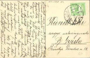 1912 Nyitra, Nitra; Püspöki vár, fahíd a folyóval / bishop's castle, wooden bridge, river