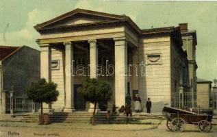 1912 Nyitra, Nitra; Nemzeti színház, lovaskocsi / theatre, horse cart