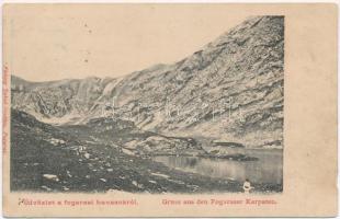 1911 Fogarasi-havasok (Fogarasi Kárpátok), Fogarascher Karpaten, Muntii Fagarasului; Fleissig Jakab kiadása / mountains (ázott sarok / wet corners)