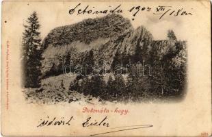 1902 Bucsony, Bucium (Abrudbánya mellett / near Abrud); Detonáta hegy. Kiadja Galfi György fényképész / Detunata Flocoasa / mountain, basalt columns (EK)
