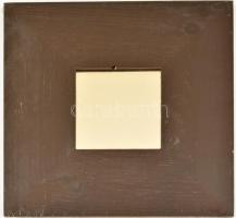 Tükör barna fa keretben, eredeti csomagolásában, tükör: 9,5×9,5 cm, keret: 25,5×25,5 cm