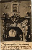 1902 Gyulafehérvár, Karlsburg, Alba Iulia; Újkapu, K.u.K. katonák. Kiadja Petri F. Vilmos / Neutor / new castle gate, K.u.K. soldiers (Rb)