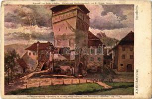 Segesvár, Schässburg, Sighisoara; Alt-Schässburg, Stundturm / Óratorony régen / Turnul cu Ceas / Clock Tower s: Betty Schuller (fl)