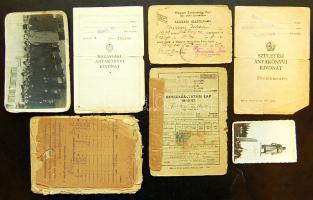 cca 1920-1950 5 db érdekes okmány és fotó: Debreceni szobor, Magyar Szabadság Párt igazolvány, beszolgáltatási lap