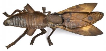 Légy alakú bronz hamutartó, h: 19 cm