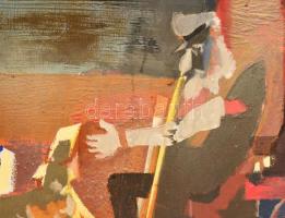 Nagy B. István (1933-2006): Öreg és harcos. Olaj, vászon, jelzett, 100×80 cm