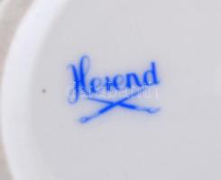 Herendi porcelán váza, kézzel festett, jelzett, kopásnyomokkal, m: 14 cm