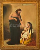 Jelzés nélkül: Gyógyító Krisztus. Olaj, vászon, hibás keretben, 78×61 cm