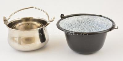 6 db fém bogrács, különböző méretekben, d: 12 és 17 cm között