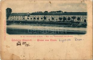 1899 Lippa, Lipova; M. kir. főerdőhivatal és zárda. Kiadja Josef Zach / Kgl. ung. Oberforstamt und Kloster / main forestry office, nunnery (kis szakadás / small tear)