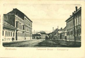 1913 Karánsebes, Caransebes; Temesvári utca / street