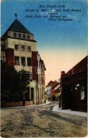 1925 Pöstyén, Pistyan, Piestany;  Hársfa és Metropol szálloda, Deák Ferenc utca, üzlet / Hotel Linde und Metropol mit Franz Deákgasse / hotels, street, shop (EK)