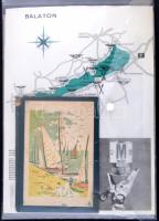 Balaton tétel: 4 db könyv, térképek, reklámok