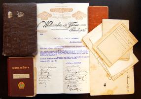 1891-1955 Kis hagyaték tétel: okmányok, számlák, biztosítási iratok, emlékkönyv