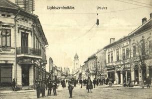 1911 Liptószentmiklós, Liptovsky Mikulás; Úri utca, Lerchenfeld Gyula és Haas üzlete. W.L. Bp. 2514. Maczner Ignácz kiadása / street view with shops
