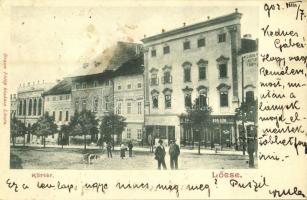 1902 Lőcse, Levoca; Körtér, Országos Biztosító Intézet, főügynöksége, bor és sörcsarnok / square, insurance company, beer and wine hall (EK)