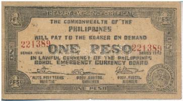 Fülöp-szigetek 1943. 1P T:III Philippines 1943. 1 Peso C:F