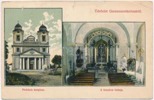 1910 Garamszentkereszt, Sväty Kríz nad Hronom, Ziar nad Hronom; Plébániatemplom, templom belső. Kiadja Garamszentkereszt és Vidéke fogyasztási szövetkezet / parish church, interior (ázott / wet damage)