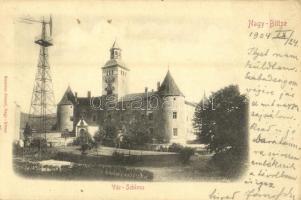 1904 Nagybiccse, Nagy-Bittse, Bytca; Várkastély szélmalommal. Kemény József kiadása / castle with windmill (EK)
