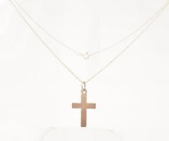 Ezüst(Ag) lánc kereszt medállal, jelzett, h: 38 cm, 2,3×1,8 cm, nettó: 1,7 g