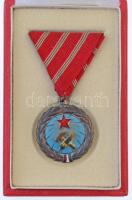 1954. Munka Érdemérem ezüstözött, zománcozott Br kitüntetés mellszalagon, dísztokban T:2  NMK: 606.