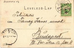 1909 Pécs, Széchenyi tér, Takarékpénztár, Neumann üzlete, Szentháromság szobor (EK)