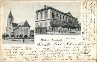 1904 Sárvár, Római katolikus templom és iskola (EK)