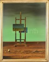 Ifj. Benedek Jenő (1939-): A festő magányossága. Olaj, farost, jelzett, keretben, 80×60 cm